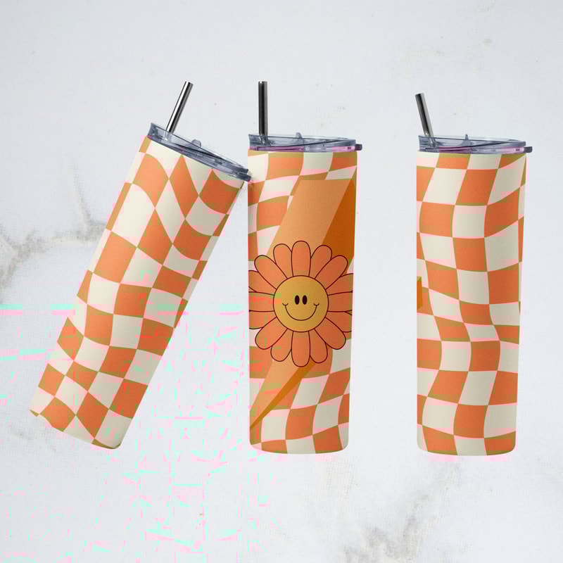Retro Smile Face 20 oz Skinny Tumbler PNG Sublimation Design Digital Download-5.jpg