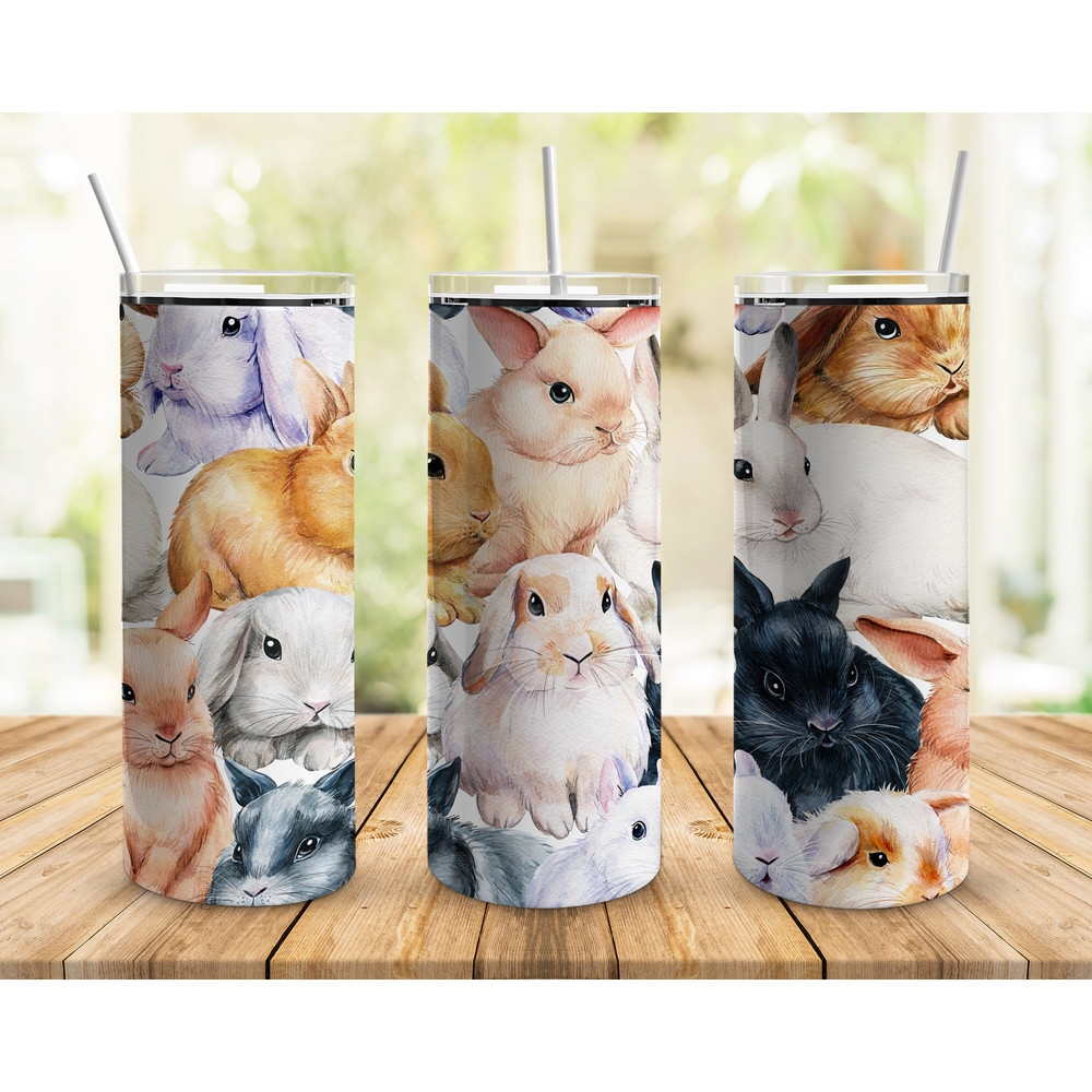Cute Bunny Rabbitsr Tumbler, Cute Bunny Rabbitsr Skinny Tumbler.png