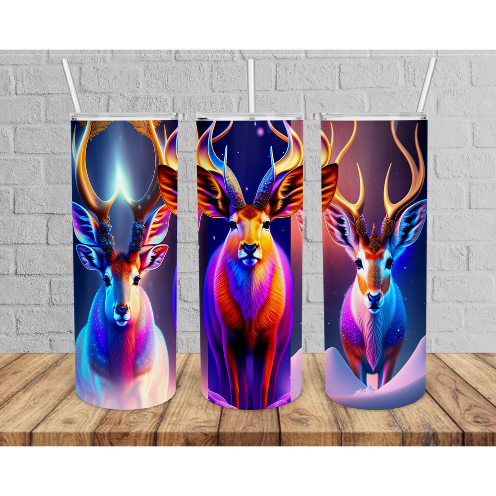 Neon Colorful Deer Tumbler,Neon Colorful Deer Skinny Tumbler,Kid Movie Tumbler.png