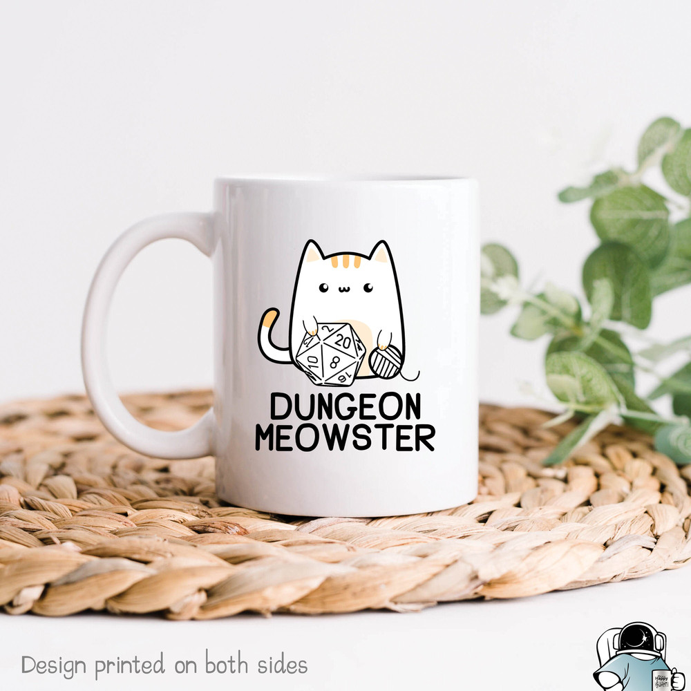 Dungeon Meowster Mug, Gamer Coffee Mug, Tabletop Gaming, Tabletop Gamer Gift, Gamer Mug, Funny RPG, Roleplaying Game, RPG Gaming - 1.jpg