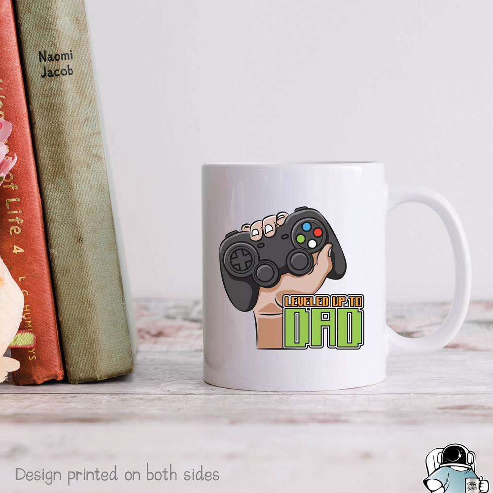 Gamer Dad Gift, Leveled Up To Dad, Dad Coffee Mug, New Dad To Be Mug, Gaming Mug, New Dad Gift, New Father, Gamer Father's Day Gift - 1.jpg
