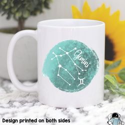 gemini zodiac sign mug, gemini coffee mug, gemini