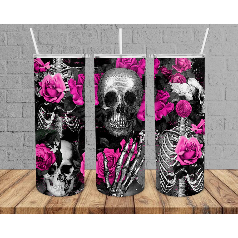 Rose Skull Tumbler,Rose Skull Skinny Tumbler,Kid Movie Tumbler.png