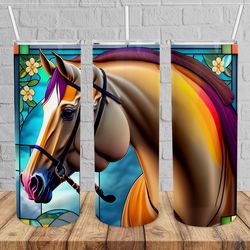 stained glass horse tumbler,stained glass horse skinny tumbler,kid movie tumbler