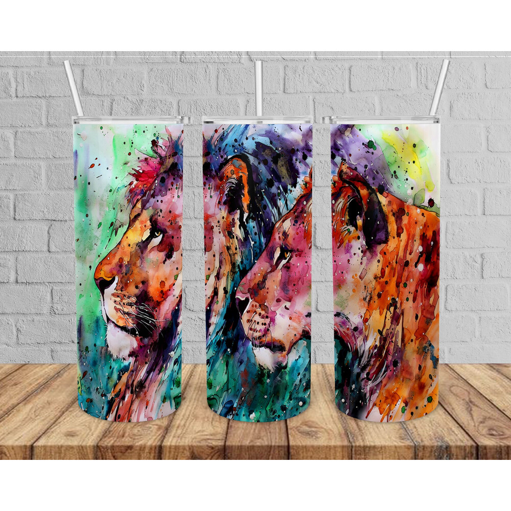 Water Colorful Lion King Tumbler,Water Colorful Lion King Skinny Tumbler,Kid Movie Tumbler.png