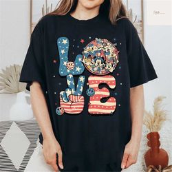 mickey mouse & friends 4th of july shirt,  4th of july flag retro shirt, disney happy independence day tee, disney shirt