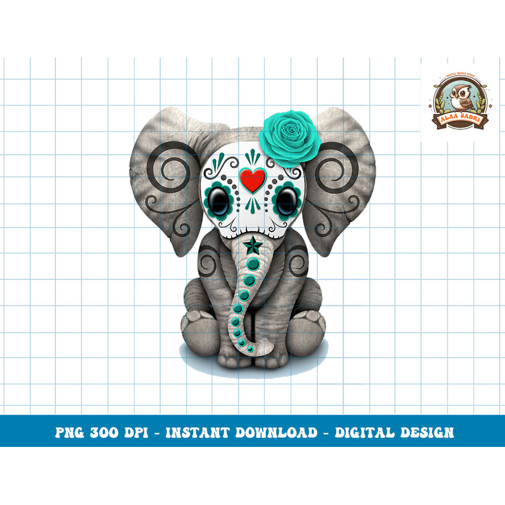 Sugar Skull Elephant Halloween Day Of The Dead png, sublimation copy.jpg
