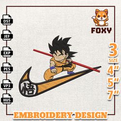 nike son goku embroidery design, nike anime embroidery design, best anime embroidery design, instant download