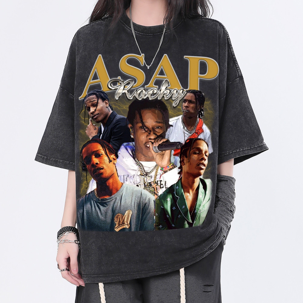 ASAP Rocky Vintage Washed Shirt, Hip hop RnB Rap Unisex Homage Tee,inspired Morena Fans Gift For Women, Retro 90's T-Shirt For Men - 1.jpg