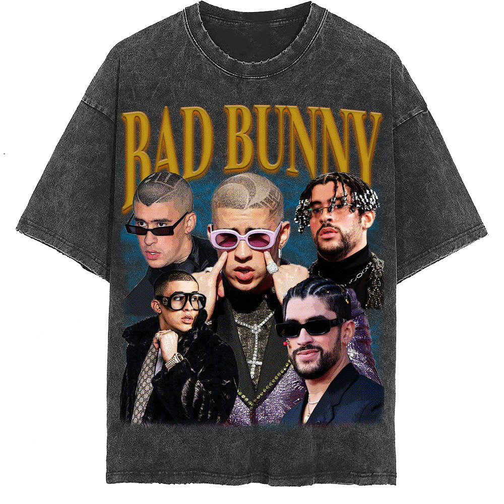 BAD BUNNY Benito Antonio Vintage Washed Shirt,Hiphop Rapper Homage Graphic Unisex T-Shirt, MartÃnez Ocasio Retro 90's Fans Tee Gift - 2.jpg
