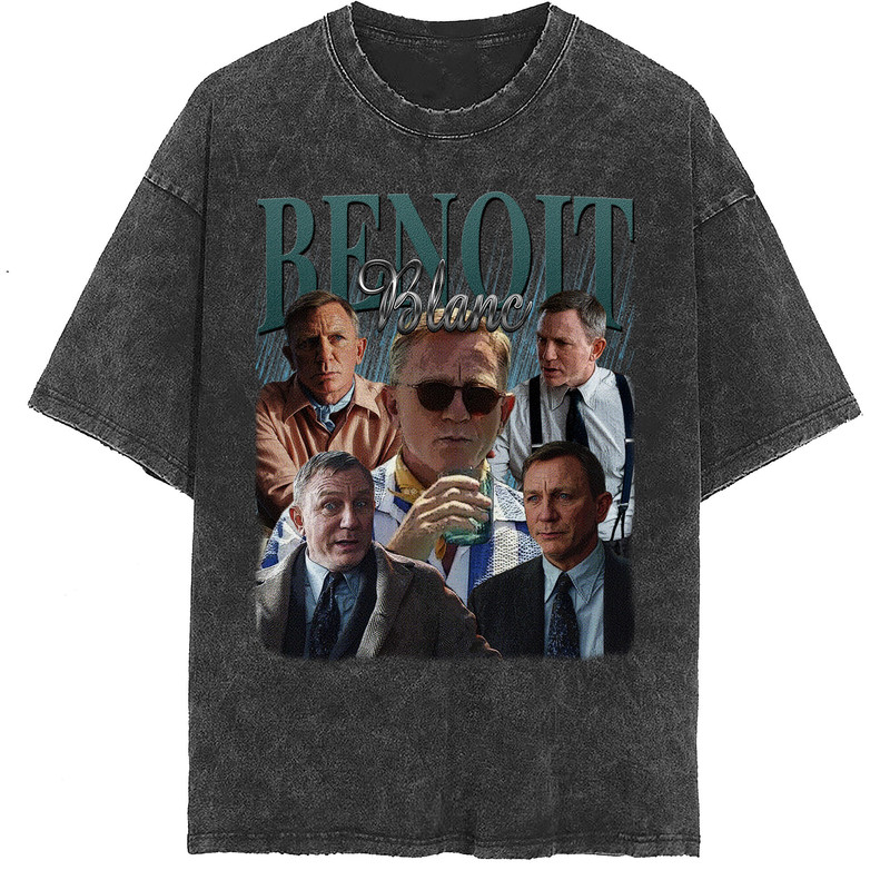 Benoit Blanc Vintage Washed Shirt, Actor Homage Graphic Unisex T-Shirt, Bootleg Retro 90's Fans Tee Gift - 2.jpg