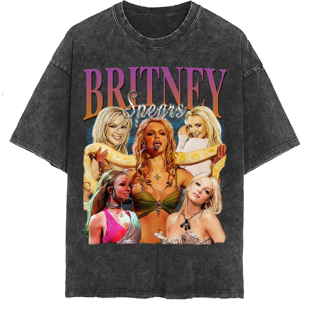 Britney Spears Vintage Washed Shirt,Princess of Pop Homage Graphic Unisex T-Shirt, Bootleg Retro 90's Fans Tee Gift - 2.jpg