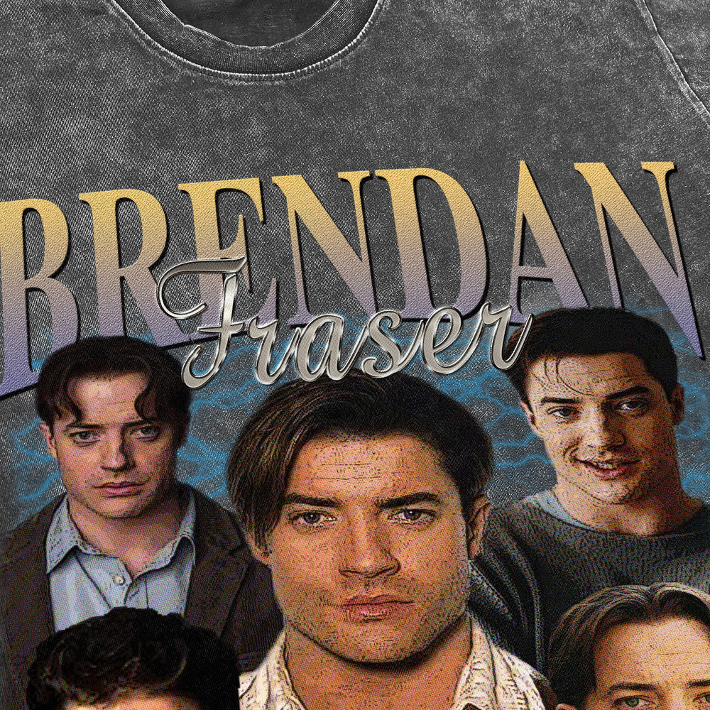 Brendan Fraser Vintage Washed Shirt, Actor Homage Graphic Unisex T-Shirt, Bootleg Retro 90's Fans Tee Gift - 3.jpg