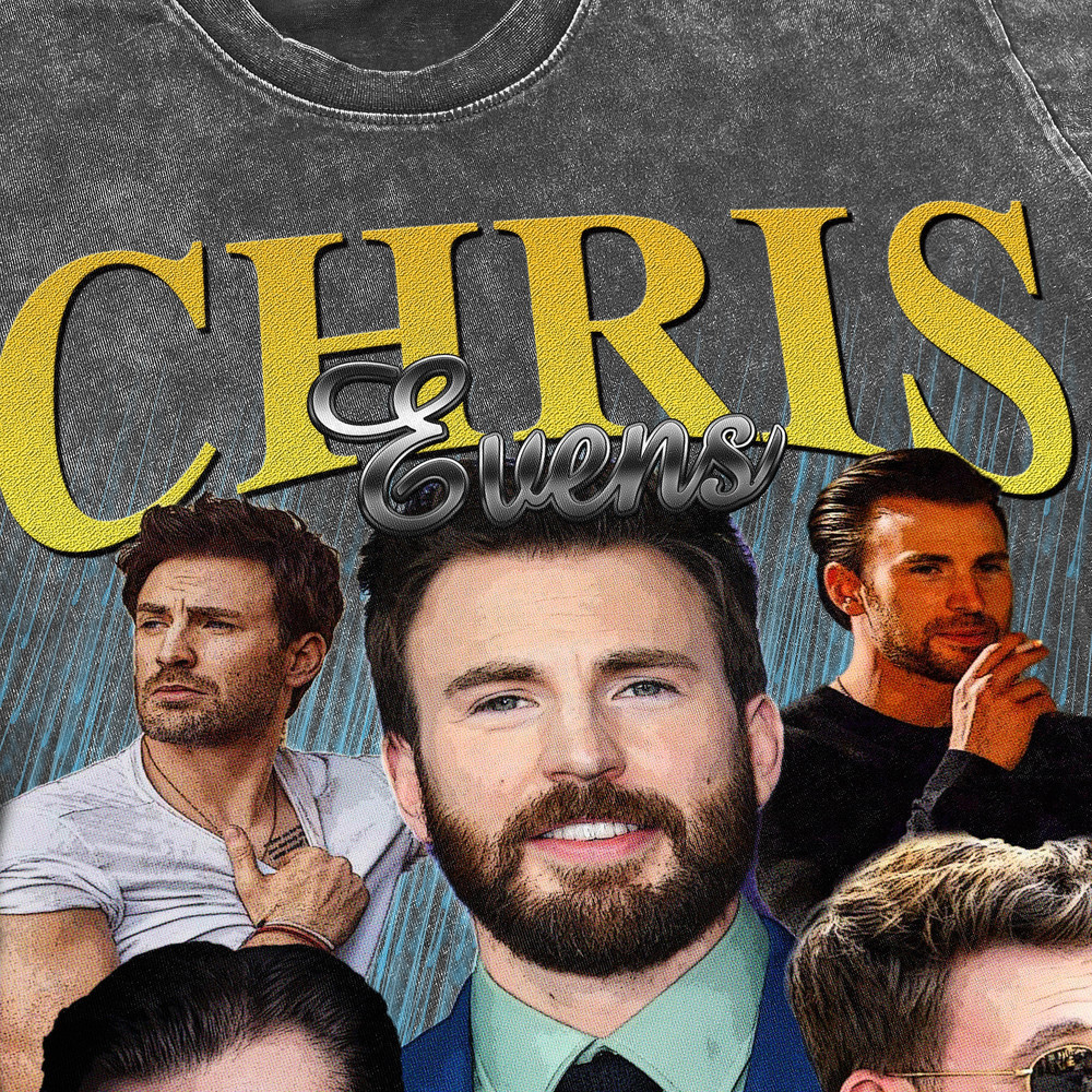 Chris Evans Vintage Washed Shirt, Actor  Homage Graphic Unisex T-Shirt, Retro 90's Fans Tee Gift - 3.jpg