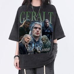 geralt of rivia vintage washed shirt, actor homage g