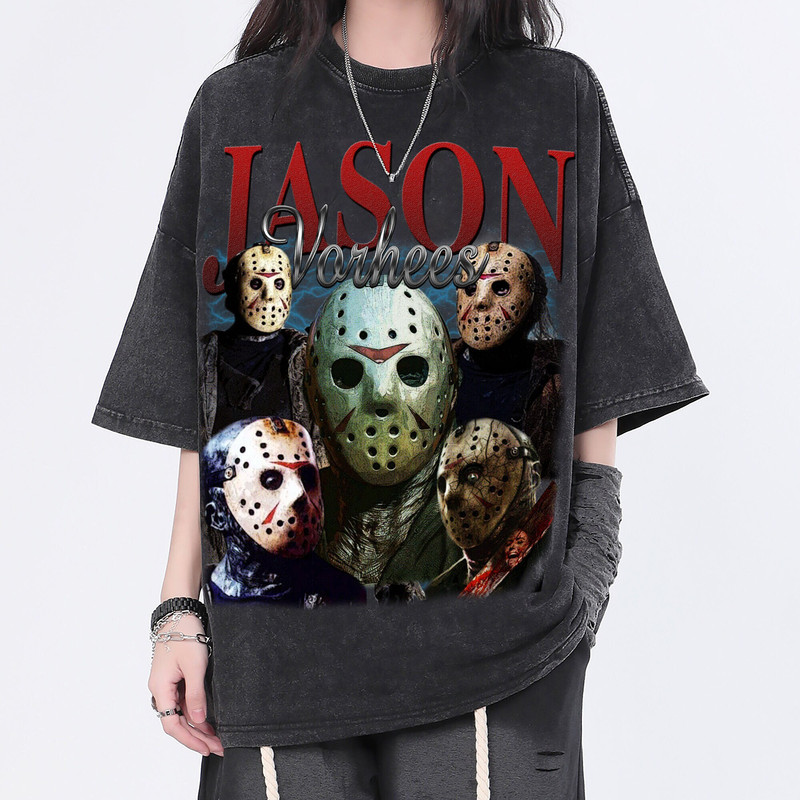 Jason Voorhees Vintage Washed Shirt, Actor Homage Graphic Unisex T-Shirt, Bootleg Retro 90's Fans Tee Gift - 1.jpg