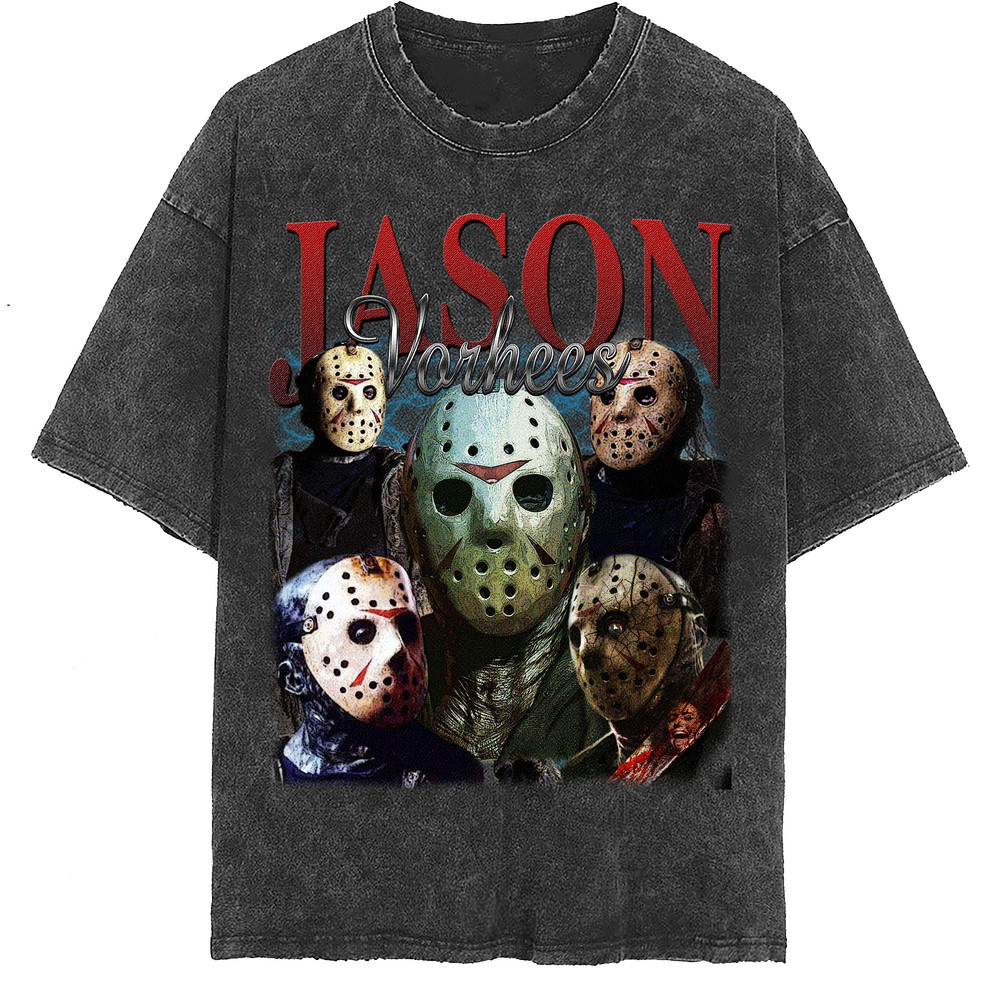 Jason Voorhees Vintage Washed Shirt, Actor Homage Graphic Unisex T-Shirt, Bootleg Retro 90's Fans Tee Gift - 2.jpg