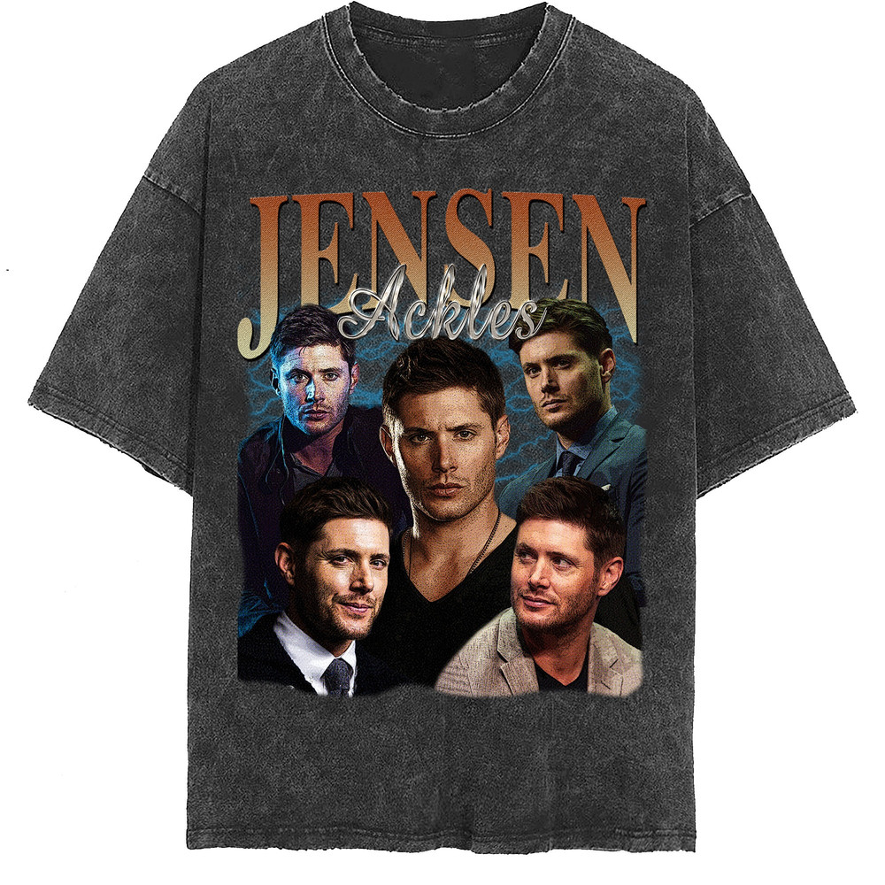 Jensen Ackles Vintage Washed Shirt, Actor Homage Graphic Unisex T-Shirt, Bootleg Retro 90's Fans Tee Gift - 2.jpg