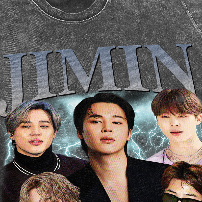 Jimin Washed Shirt, K-pop Band Homage Graphic Unisex T-Shirt, Bootleg Retro 90's Fans Tee Gift - 3.jpg