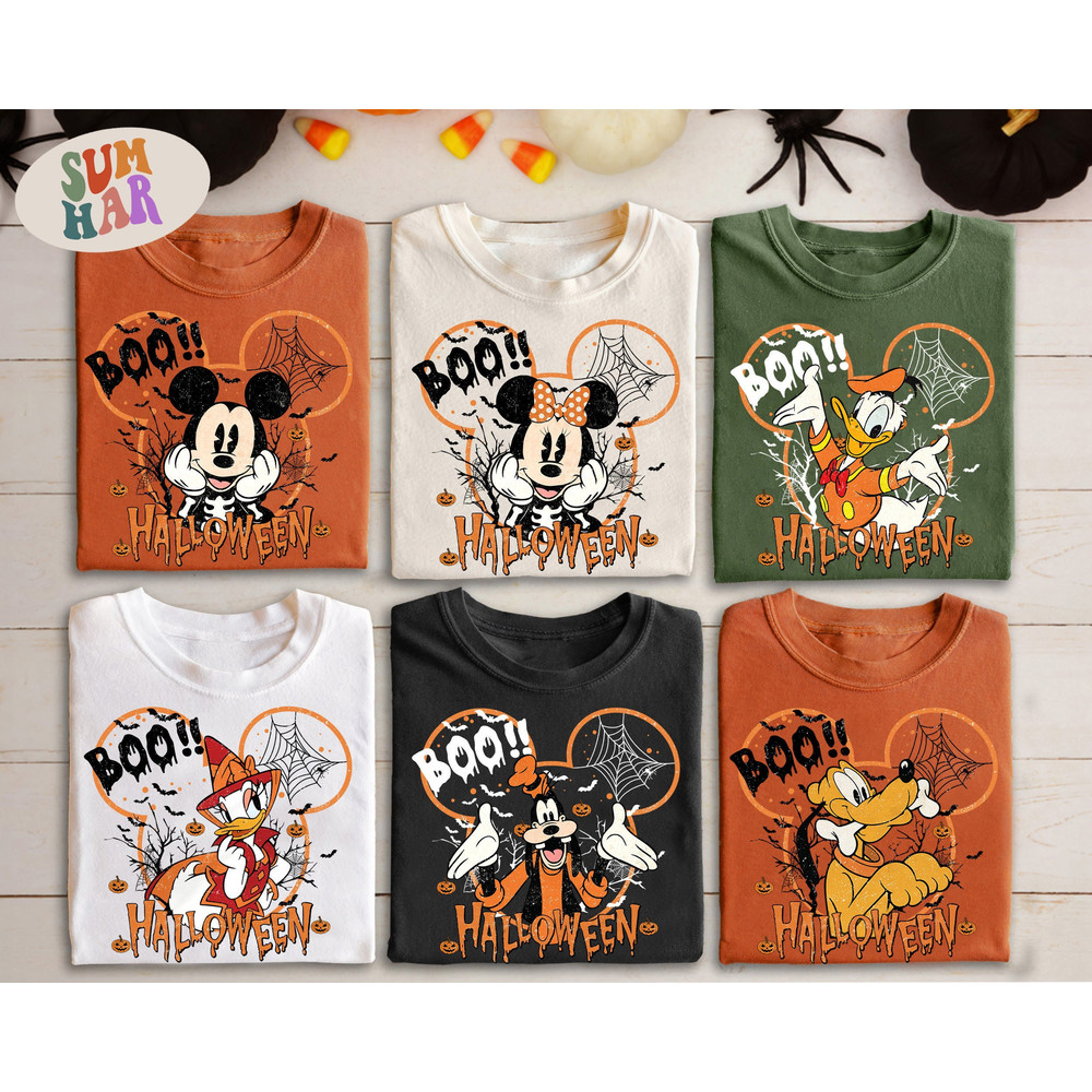 Vintage Disney Mickey and Friends Halloween Team Shirt, Disney Halloween Shirt Retro, WDW Magic Kingdom Shirt, Halloween Matching Shirt - 1.jpg