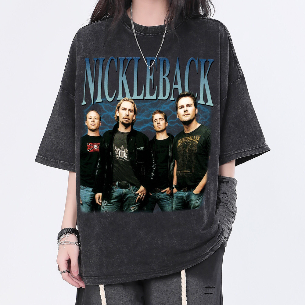 Nickelback Vintage Washed Shirt,Rock Band Homage Graphic Unisex T-Shirt, Bootleg Retro 90's Fans Tee Gift - 1.jpg