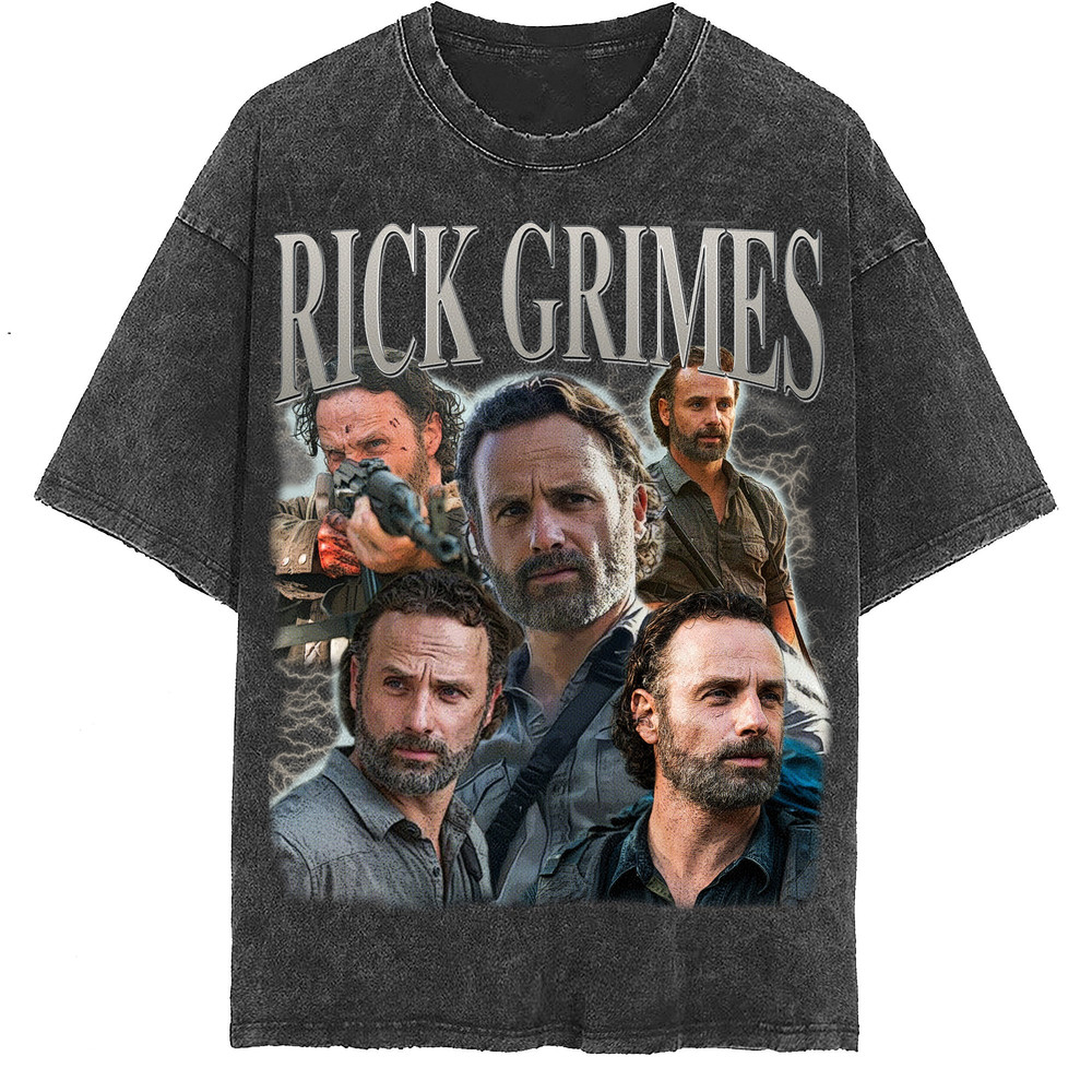 Rick Grimes Vintage Washed Shirt, Actor Retro 90's Unisex T-Shirt, Fans Gift For Women, Homage Tee For Men - 2.jpg