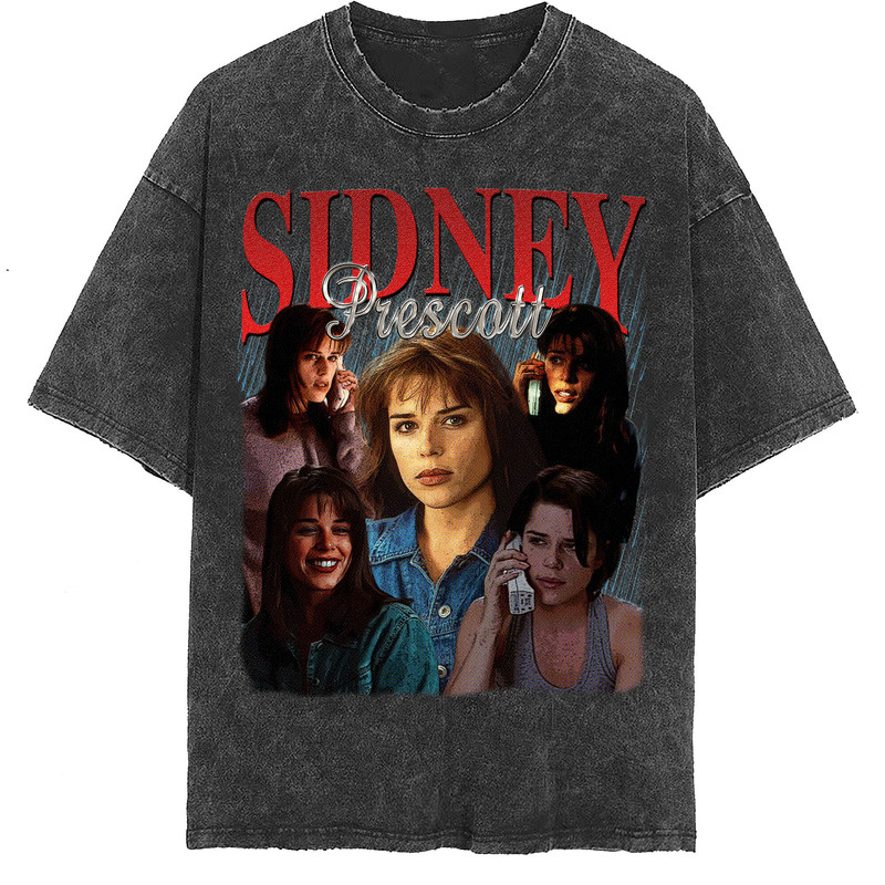 Sidney Prescott Vintage Washed Shirt, Actress Homage Graphic Unisex T-Shirt, Bootleg Retro 90's Fans Tee Gift - 2.jpg