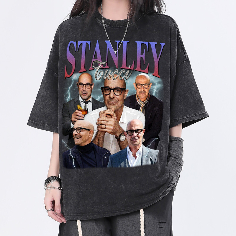 Stanley Tucci Vintage Washed Shirt,Actor Homage Graphic Unisex T-Shirt, Bootleg Retro 90's Fans Tee Gift - 1.jpg