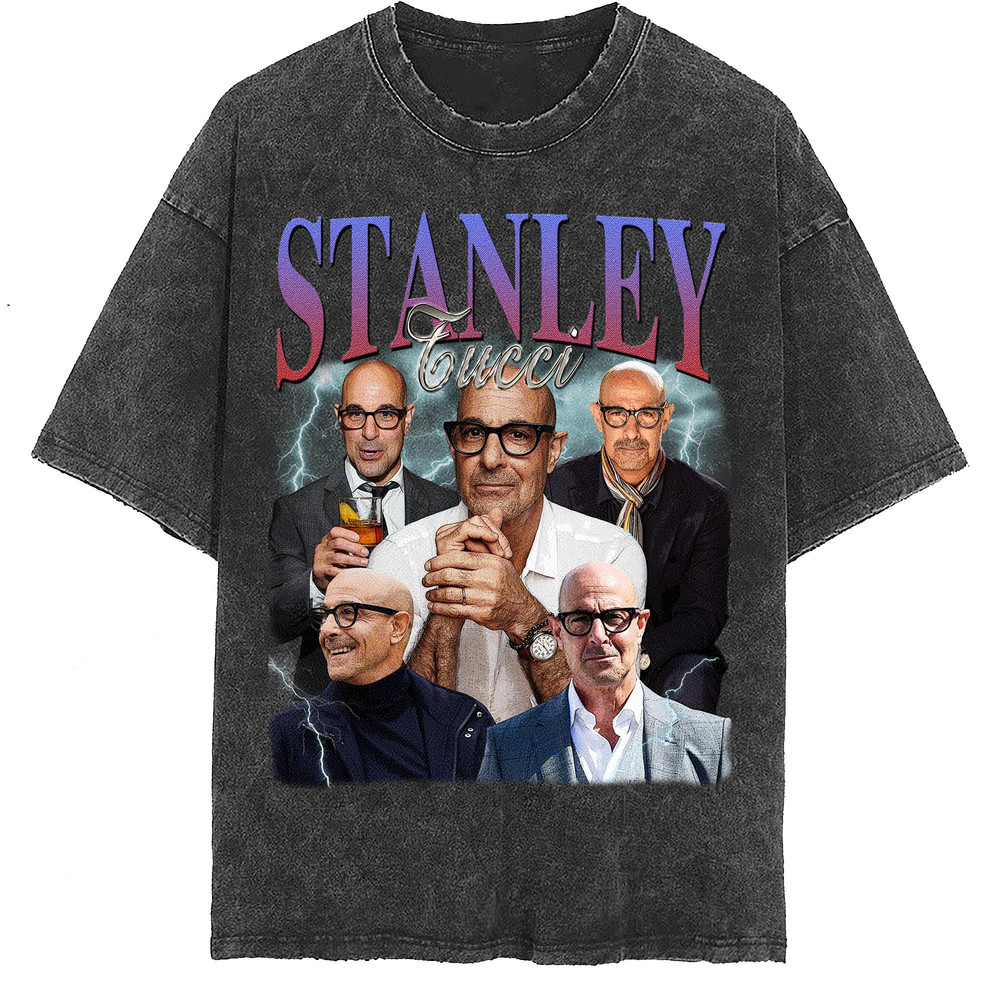 Stanley Tucci Vintage Washed Shirt,Actor Homage Graphic Unisex T-Shirt, Bootleg Retro 90's Fans Tee Gift - 2.jpg