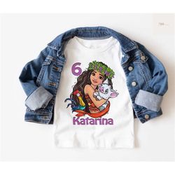 personalized moana birthday shirt, moana shirt, birthday moana shirt, moana custom birthday shirts, princess moana birth