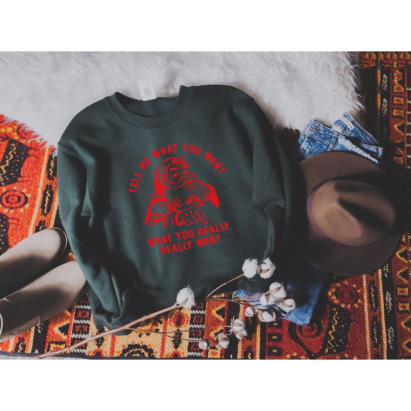 Christmas Sweatshirt,Tell Me What You Want What You Really Really Want,Retro Vintage Santa Christmas Shirt,New Year Tee,Cute Christmas Gift - 3.jpg