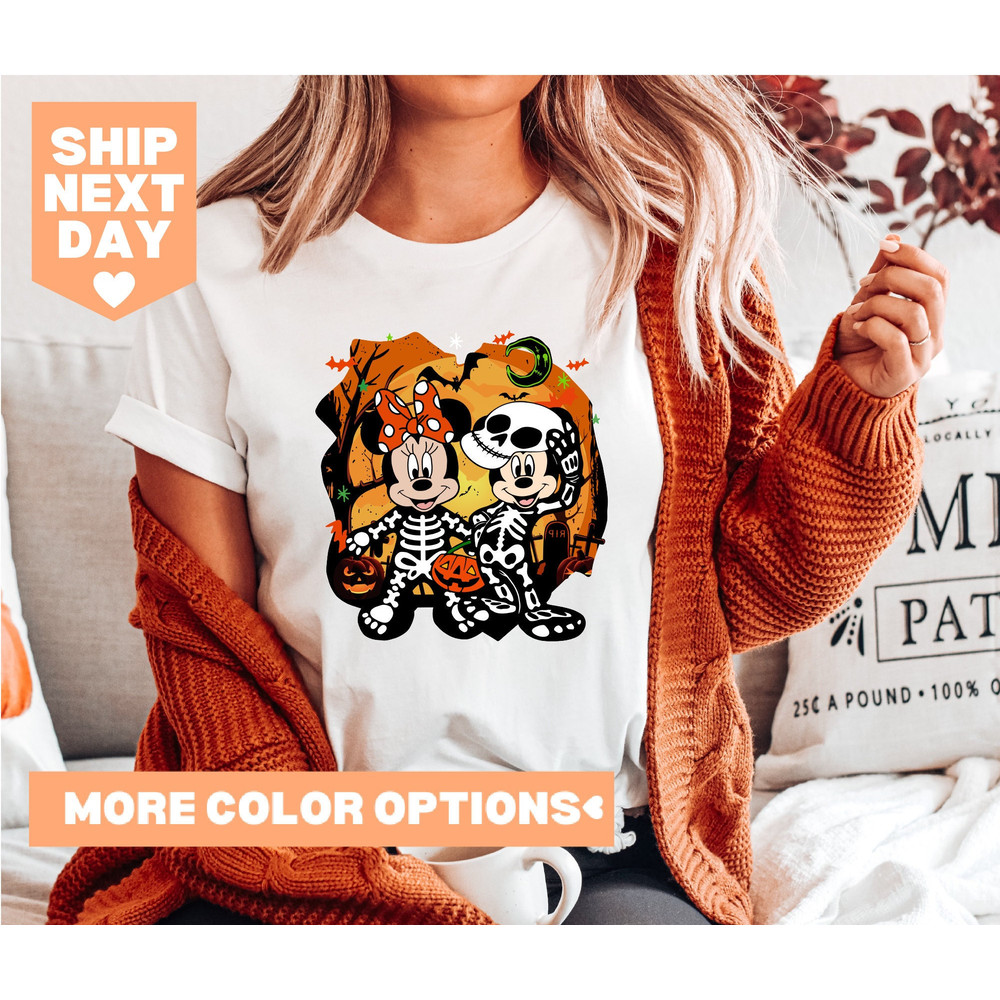 Disney Halloween Skeleton Shirt, Disney Halloween Matching Shirt, Halloween Mickey Minnie Shirt, Disney Matching Shirt, Disney Family Shirt - 1.jpg