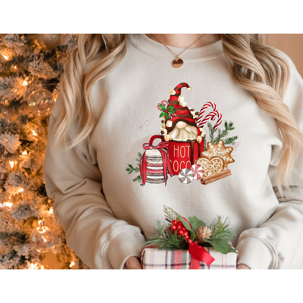 Gnome Sweatshirt,Hot Cocoa Gnome Sweater,Cute Gnomes Sweatshirt,Christmas Sweater,Funny Christmas Sweater,Christmas Gift,Merry Christmas Tee - 1.jpg