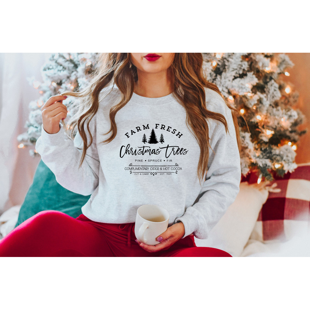 Vintage Christmas Tree Farm Fresh Sweatshirt,Merry Christmas Santa Gift Sweatshirt,2022 Merry Christmas,Christmas Pajamas,Family Matching - 3.jpg