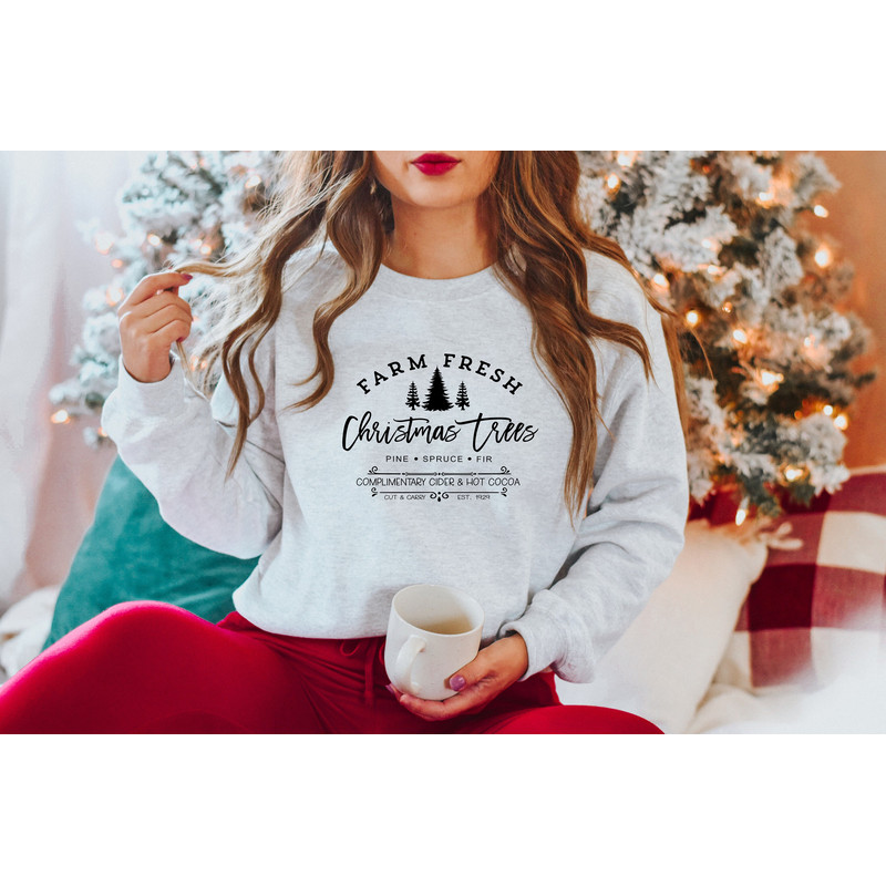Vintage Christmas Tree Farm Fresh Sweatshirt,Merry Christmas Santa Gift Sweatshirt,2022 Merry Christmas,Christmas Pajamas,Family Matching - 3.jpg