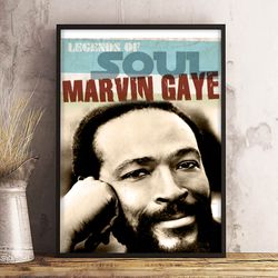 marvin gaye poster, legendary voice poster, music poster, r&b poster, singer poster, wall art, wall decor, prints
