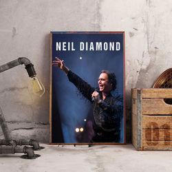 neil diamond poster, sonic brilliance poster, music poster, rock music poster, singer songwriter poster, wall art