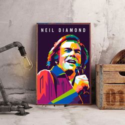 neil diamond poster, neil's magic poster, music poster, rock music poster, singer songwriter poster, wall art