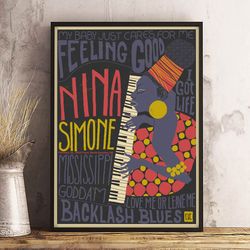 nina simone poster, rhythmic brilliance poster, music poster, classical music poster, singer poster, jazz music