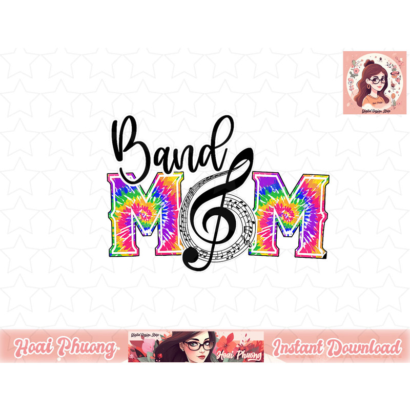 Tie Dye Band Mom Cool Mom Mother s Day png, instant download.jpg