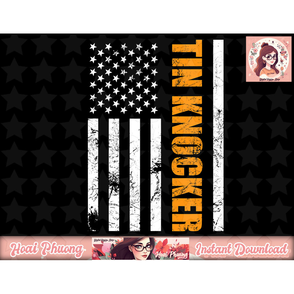 Tin Knocker Sheet Metal Worker, American Vertical Flag USA png, instant download.jpg