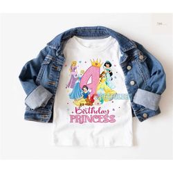 custom princesses birthday shirt, birthday princess family shirt, disney birthday shirt, birthday shirt, birthday prince
