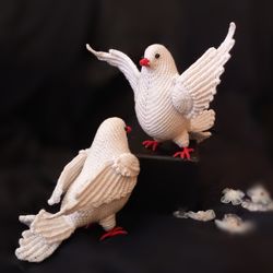 Wedding White Dove, Crochet PDF pattern. Nuptial pigeon. Pigeon wedding Dove. Dove of peace