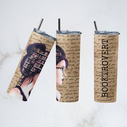 booktrovert tumbler, booktrovert book lover straight skinny tumbler, booktrovert read books sublimation skinny tumbler