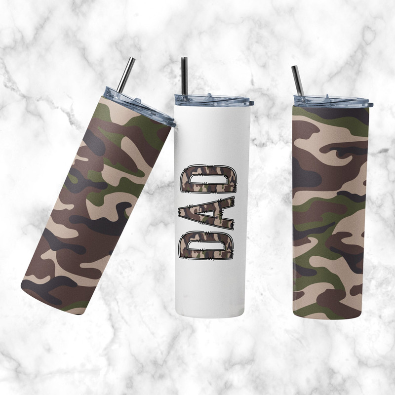 Camo Dad 20oz Tumbler Wrap, Fathers Day Sublimation Designs PNG, Dad Tumbler Design, Seamless Tumbler, Best Dad Ever.jpg