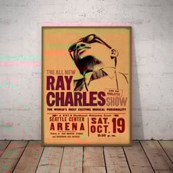 ray charles poster, melodic maestro poster, music poster, rhythm and blues music poster, singer poster, wall art