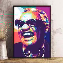 ray charles poster, iconic vision poster, music poster, rhythm and blues music poster, singer poster, wall art