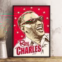 ray charles poster, masterful melodies poster, music poster, rhythm and blues music poster, singer poster, wall art