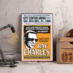 ray charles poster, timeless crooner poster, music poster, rhythm and blues music poster, singer poster, wall art