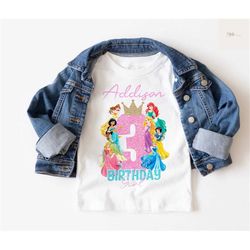 custom disney princess birthday shirt, princess birthday shirt, princess shirt, custom birthday shirt, disney birthday s